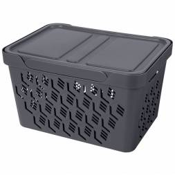 Ящик с крышкой универсальный Deluxe, 18л, серый