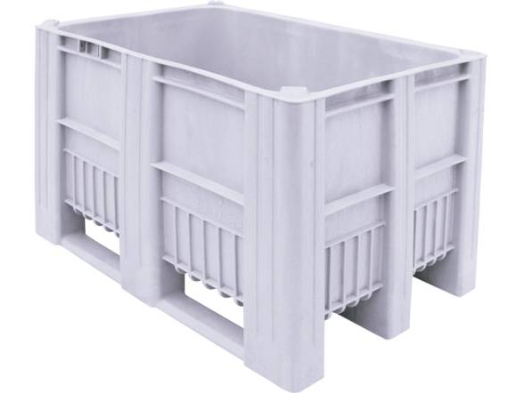 Крупногабаритный сплошной пластиковый контейнер на полозьях Big Box, 1200х800х740 мм, желтый [1200800740-00]