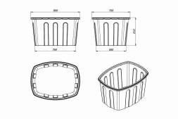 Ванна пластиковая пищевая О, 200 л, HDPE, синий [131.0200.601.0]