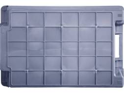 Ящик пластиковый с перфорированными стенками и сплошным дном, 600х400х250 мм, серый [125-1]