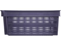 Ящик пластиковый с перфорированными стенками и сплошным дном, 600х400х250 мм, серый [125-1]