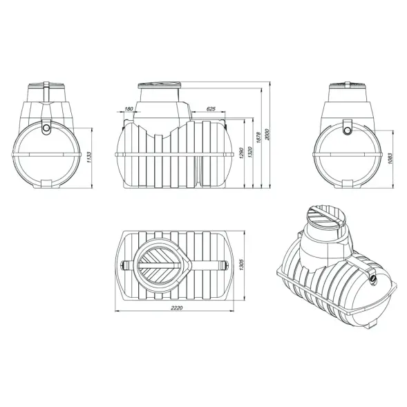 Септик "Rostok" Загородный с насосным отсеком
