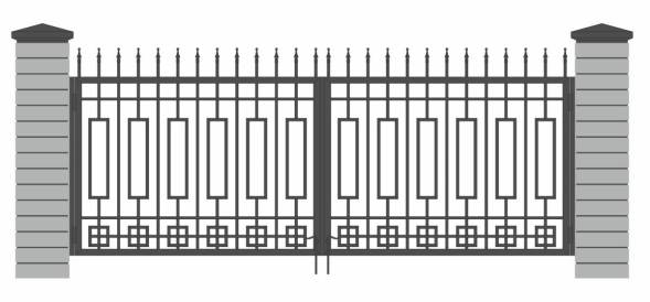 Распашные металлические ворота РВ-16, 4000x2000 мм