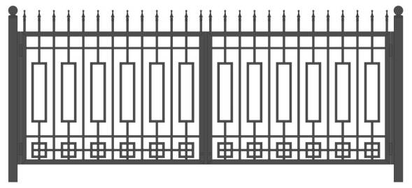 Распашные металлические ворота РВ-16, 4000x2000 мм