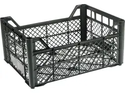 Ящик пластиковый перфорированный, 400x300x185 мм, 22,2 л, черный [103-1]