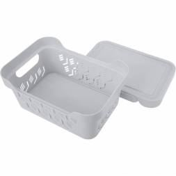 Ящик с крышкой универсальный Deluxe, 4,6л, светло-серый