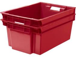 Ящик пластиковый сплошной, 600х400х250 мм, бордовый [125-2]