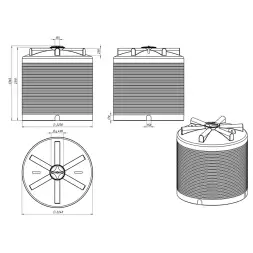 Емкость пластиковая для хранения удобрений (КАС/ЖКУ) ЭКОПРОМ ЭВЛ с откидной крышкой, 7500 л, красный [4017.7500.101.000]
