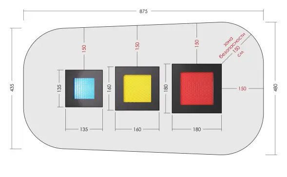 Набор встраиваемых батутов «Квадраты Комбо»
