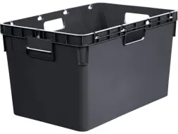 Ящик пластиковый сплошной, 600x400x340 мм, 60 л, черный [4-6434-1]