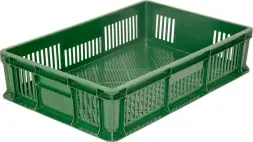 Ящик пластиковый перфорированный, 600×400×140 мм, 27 л, белый [705.01.02 м]