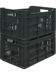 Ящик пластиковый перфорированный, 500x300x264 мм, 39,6 л, черный [112]