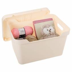 Ящик с крышкой универсальный Luxe, 18л, бежевый