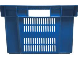 Ящик пластиковый с перфорированными стенками и дном, 600х400х250 мм, синий [125]