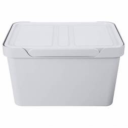 Ящик с крышкой универсальный Luxe, 18л, светло-серый