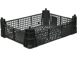 Ящик пластиковый перфорированный, 400x300x110 мм, 9 л, черный [101]