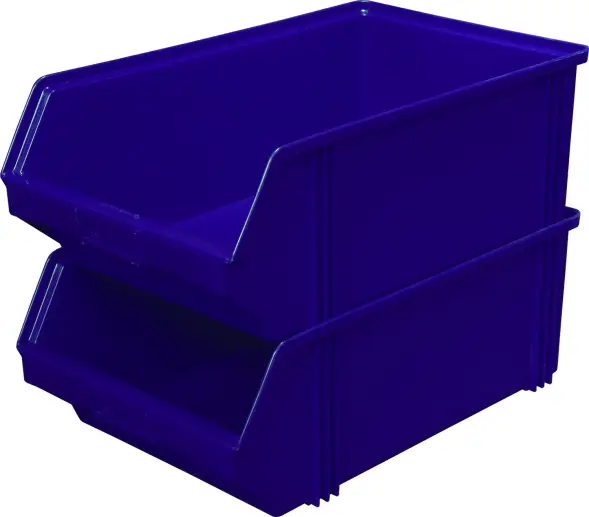Ящик пластиковый сплошной, 500×310×183 мм, 28 л, синий [7965]