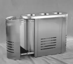 Урна Аврора-3, шлиф. с наклейками, с емкостью 3х38 л