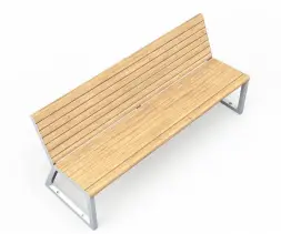 Скамейка стальная «Леман» 2,0 м (2 опоры) ангарская сосна
