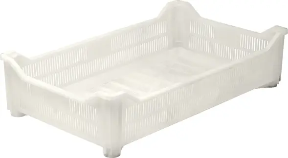 Ящик пластиковый морозостойкий перфорированный, 500x300x120 мм, 18 л, белый [121]