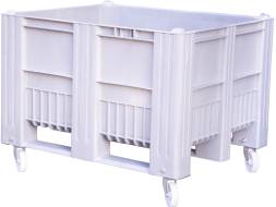 Крупногабаритный сплошной пластиковый контейнер на колесах BoxPallet, 1200x1000x900 мм, серый [C-Box 1210 SW (900)]