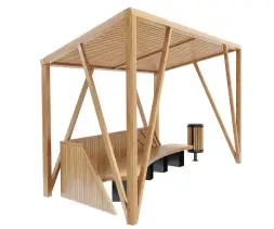 Навес теневой тип 5 Стандарт (со стенкой)