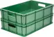 Ящик пластиковый сплошной, 600×400×140 мм, 27 л, зелёный [705.03.01 м]