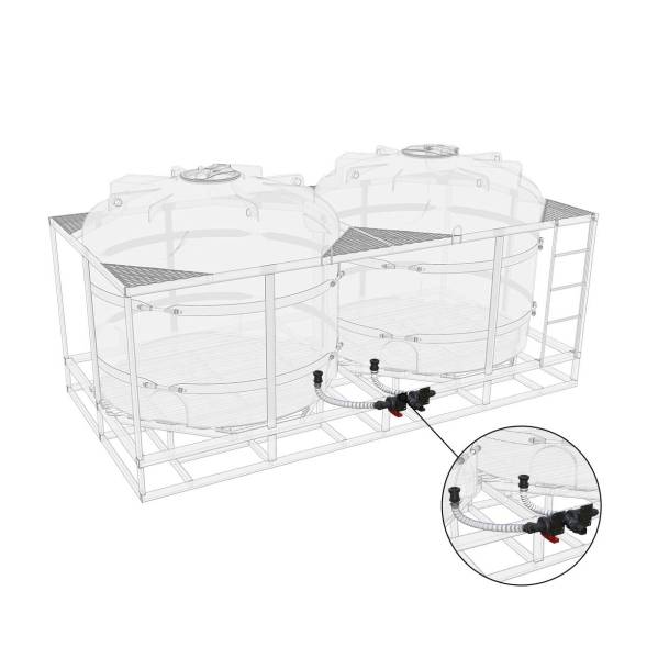 Комплект полного слива боковой с кранами G2 на две емкости TR