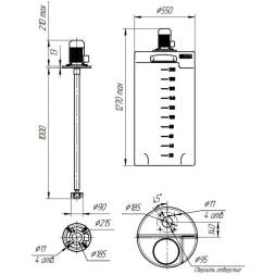 Емкость дозировочная 200 л с турбинной мешалкой
