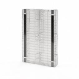 Паллет (поддон) пластиковый сплошной на 3-х полозьях усиленный, 1200x800x150 мм, серый [02.117.F.91.PEF.S.Т20Х]