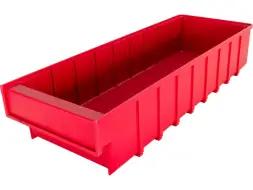 Контейнер полочный пластиковый, 500x185x100 мм, 9.25 л, красный [6004]