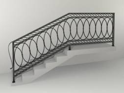 Кованые металлические перила МП23, 1 пог. м.