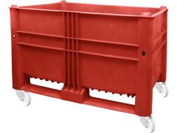 Крупногабаритный сплошной пластиковый контейнер на колёсах BoxPallet, 1200х800х900 мм, красный [11-080-ТН-WA (вар.1)]