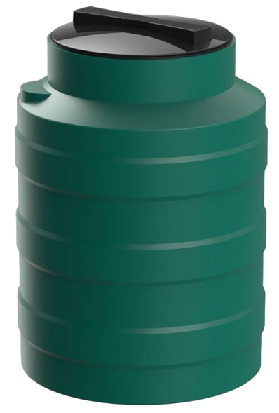 Бочка (емкость) пластиковая вертикальная с крышкой, 100 л, зеленый [TV100S2]