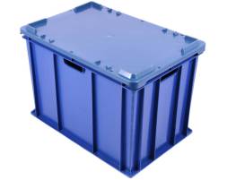 Ящик универсальный пластиковый сплошной, 600х400х410 мм, синий [600400410-00]