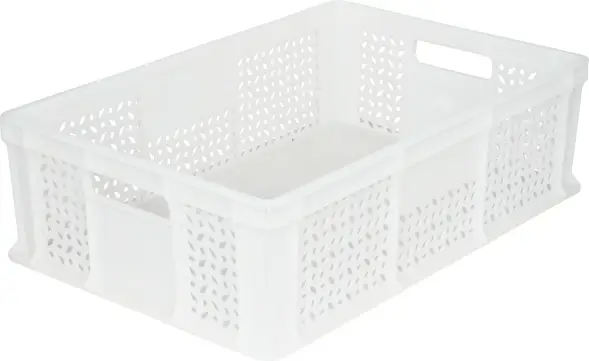 Ящик пластиковый перфорированный, 600×400×180 мм, 35 л, зелёный [706.02.01 м]