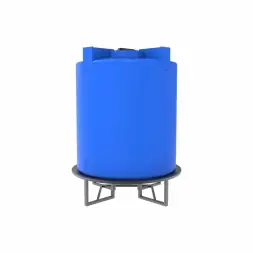 Емкость T 5000 л под плотность до 1,2 г/см3 синяя на основании для полного слива F