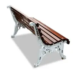 Скамейка алюминиевая «Белые ночи» без подлокотников 3,0 м (3 опоры)