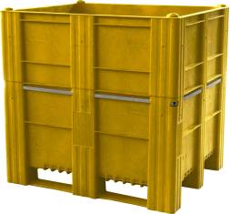 Крупногабаритный пластиковый контейнер сплошной BoxPallet, 1200х1000х1140 мм, желтый [11-100-НА-АСЕ (1140)]
