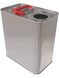 Канистра металлическая прямоугольная с пластиковой ручкой, 3 л, отверстие под берикап 42мм, серебристый [3773]
