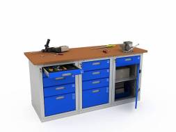 Верстак ДВК с 3 тумбами WOKER PRO 3542.1800