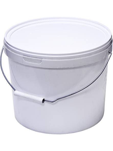 Ведро пластиковое с крышкой и металлической ручкой круглое, 11.5 л, белый [5075]