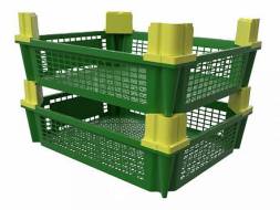 Ящик (контейнер) пластиковый для фруктов и овощей, 508x406x175 мм, зеленый [54175]