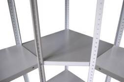 Полка угловая СТФ 800х800 для полок глубиной 600 мм, серебристый, RAL 7035 [КГ029112]