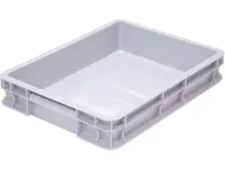 Ящик пластиковый сплошной, 400×300×75 мм, 6.4 л, серый [700.03.02 М ГД]