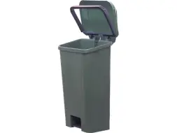Контейнер для мусора пластиковый с педалью, крышкой и пакетодержателем, 80 л, зеленый [МКТ 80]