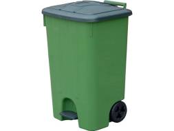 Пластиковый мусорный контейнер с крышкой и педальным приводом, 85л, морозостойкий