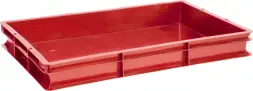 Ящик пластиковый сплошной, 600x400x75 мм, 15 л, красный [424]