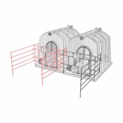 Вольер домика для телят с совмещенной боковой стенкой оцинкованный