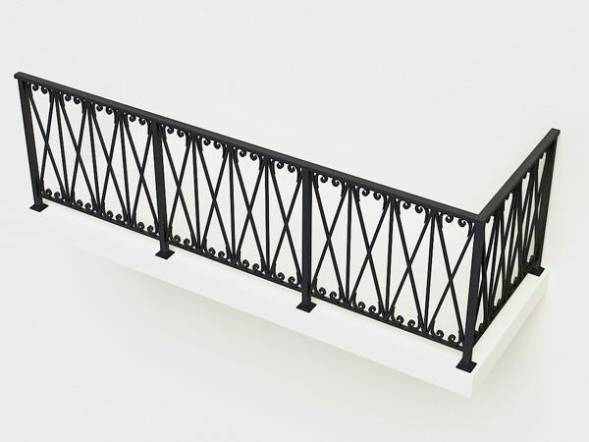 Металлическое балконное ограждение БО-21, 1 пог. м.